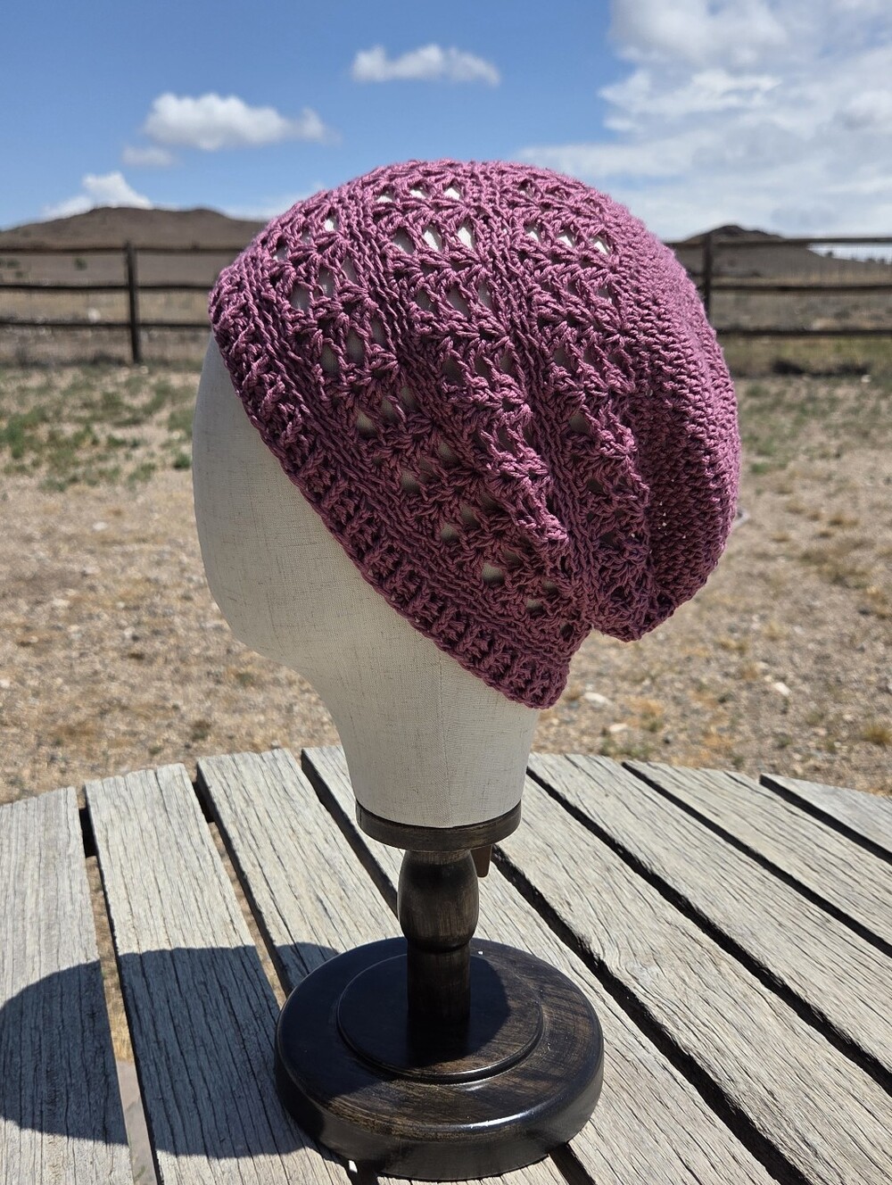 Artisan Handmade Crochet Extra-Lightweight Cotton Blend Lacey Slouchy Summer Hat